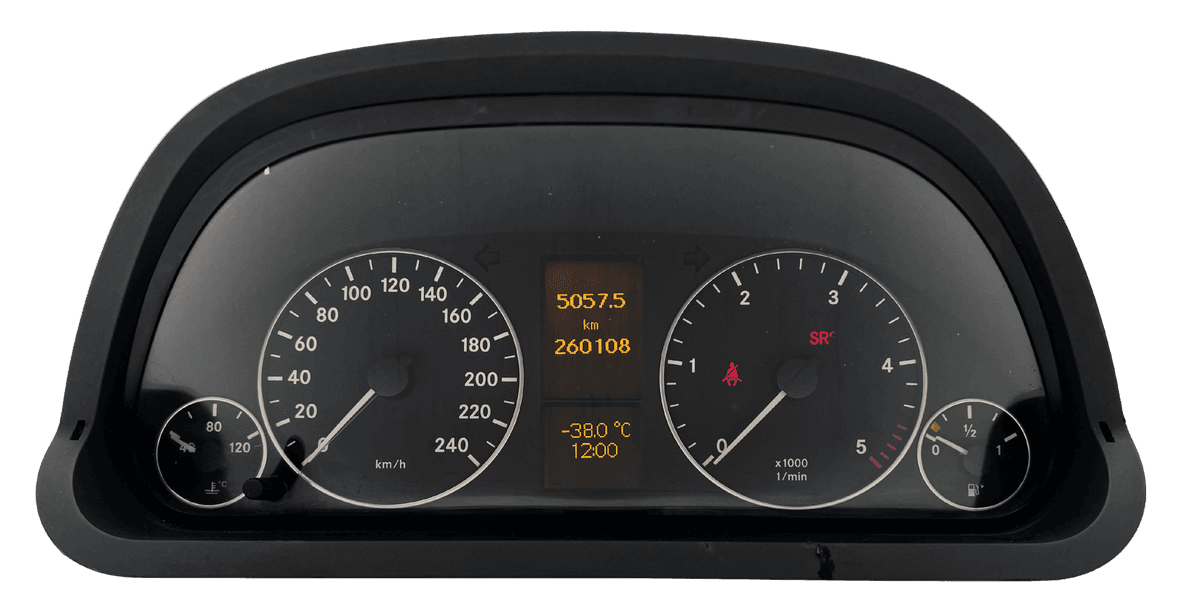 Defekter Tacho Mercedes A-Klasse W169 – Reparaturservice bei Pixelfehlern und Anzeigeausfall