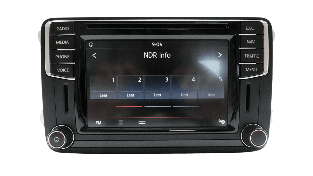 Professionelle Reparatur des MIB-STD2 Discover Media Navigationssystems mit Touchscreen für VW, Skoda und Seat bei Revonik GmbH – Behebung von Displayfehlern und Ausfällen.